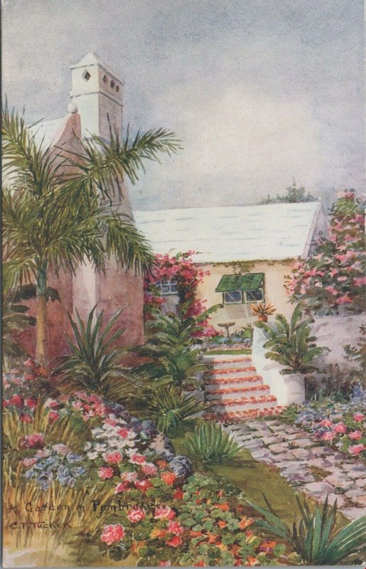 Postcard A Garden in Pembroke Hamilton Bermuda