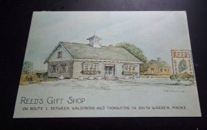 UNUSED POSTCARD -  REED'S GIFT SHOP, RTE1, SOUTH WARREN, MAINE - SCRAPBOOK PULL