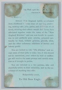 1870s-80s Engraved Ye Old New England Kitchen Preserves Jellies Cake F177