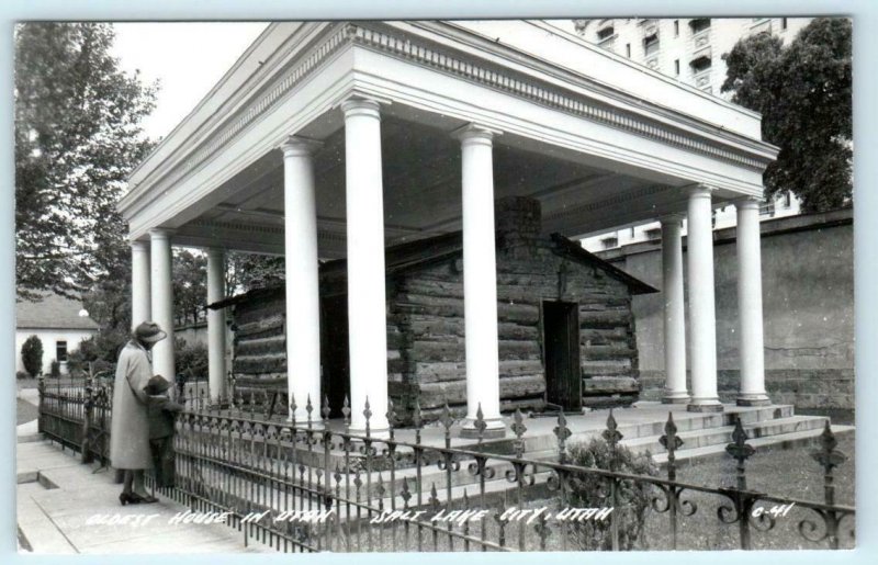 RPPC  SALT LAKE CITY, Utah UT ~ OLDEST HOUSE in Utah c1940s  Postcard