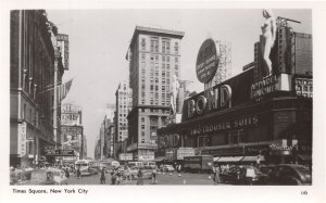 Times Square Two Trouser Suits Naked Lady Vintage Real Photo USA Postcard
