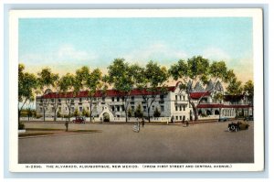 The Alvarado Albuquerque NM, First Street Central Avenue Fred Harvey Postcard 