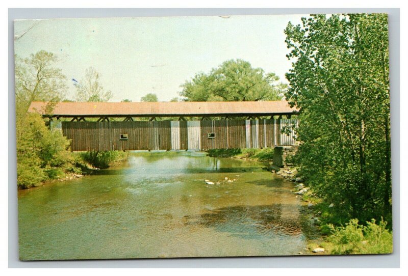 Vintage 1950's Postcard Covered Bridge Mercer County Greenville Pennsylvania