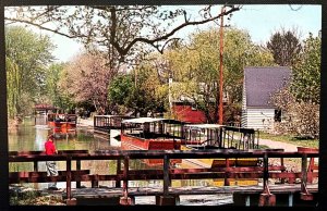 Vintage Postcard 1980s Mule-drawn Barge Ride on the Delaware Canal, New Hope, PA