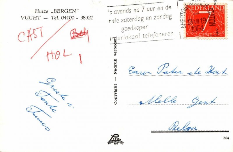 Netherlands Postcard - Huize Bergen, Vught   RS22800