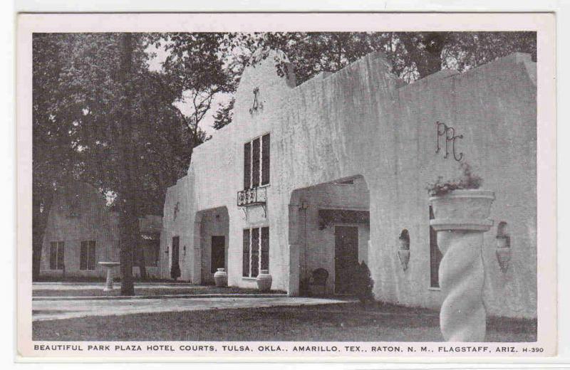 Park Plaza Hotel Courts Tulsa Oklahoma 1947 postcard