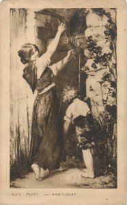 B567 At the Well by Robicquet fine art NEURINASE Ballad advertising postcard