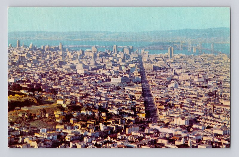 Postcard California San Francisco CA Martket Street Downtown Union Oil 76 1950s