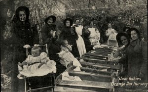 Social History Salvation Army SLUM BABIES Orange Box Nursery c1910 Postcard