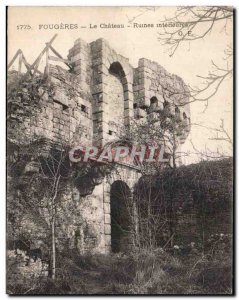 Old Postcard Fougeres Chateau Runnes inland