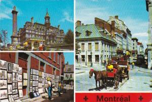 Canada Montreal City Hall St Amable Street & Horse Drawn Carriage 1986