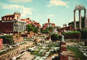 Postcard Romain Forum Museum Ancient Government Marketplace Rome Italy