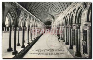 Old Postcard Mont Saint Michel abbey cloister The Columns