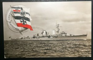 Mint Vintage German Cruiser Karlsruhe WWII Real Photo Postcard RPPC