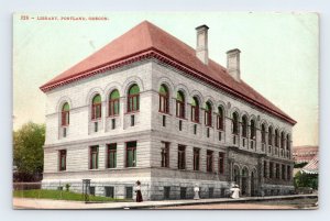 Public Library Building Portland Oregon OR 1910 DB Postcard P12
