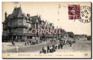 Berck Beach - Villas and Beach - Cottages on the shore - Old Postcard Tennis