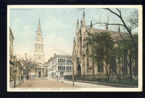 Charleston, South Carolina/SC Postcard, Huguenot & St Philip's Church