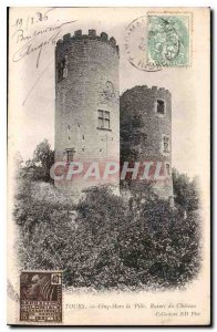 Postcard Old Tours Cinq Mars la Pille Ruins of Chateau