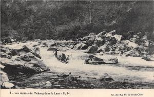 B86298 canoe les rapides du mekong dans le  lao laos indochina types folklore