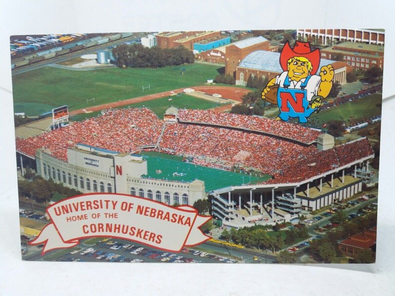 University of Nebraska Memorial Stadium Cornhuskers Lincoln USA Vtg Postcard