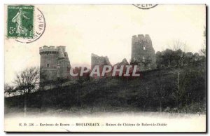 Surroundings of Rouen Moulineaux Old Postcard Robert castle Ruins of the Devil