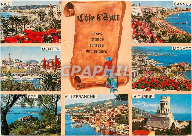 Postcard Modern French Riviera French Riviera The major tourist centers