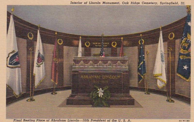 Illinois Springfield Interior Of Lincoln Monument Oak Ridge Cemetery Curteich