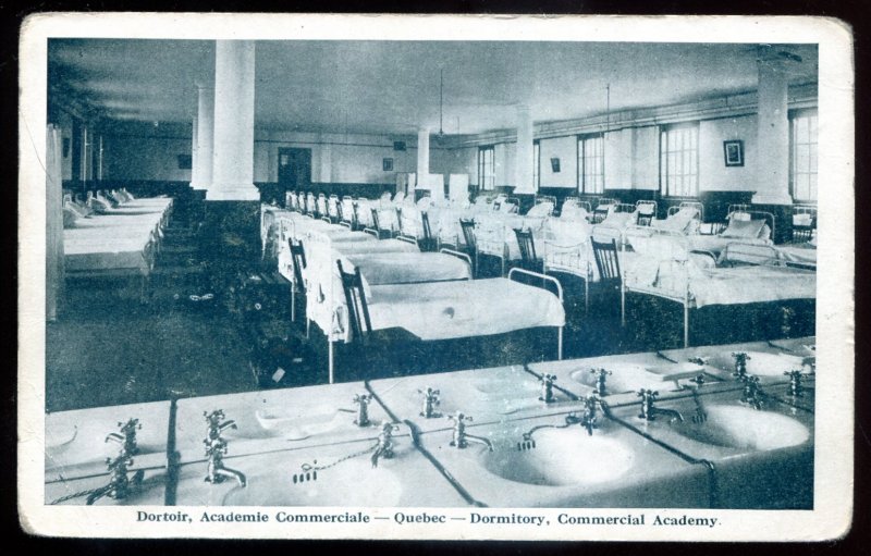 dc1282 - QUEBEC CITY Postcard 1910s Commercial Academy Dormitory Interior