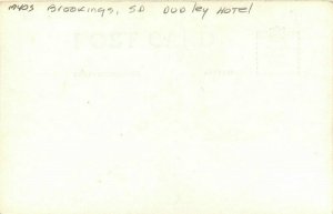 Brookings South Dakota Dudley Hotel 1940s #0711 RPPC Photo Postcard 21-749