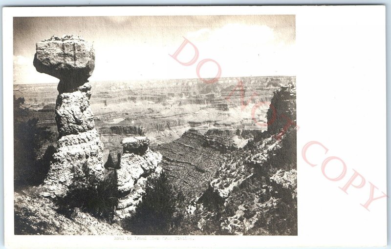 c1910s AZ South Grand Canyon RPPC Thor's Hammer Station Real Photo PC Rare A128