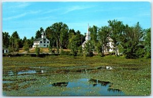 Postcard - Early American New England town center - Marlow, New Hampshire