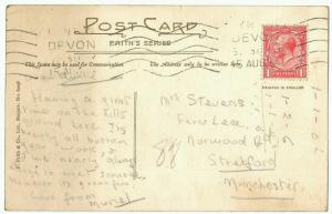 Lynton Hill, Gradient 1 in 4 1/2, by Frith, postmark 1934, Devon, Topographical