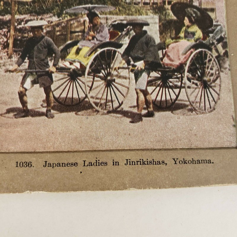 Japonés Mujer Jinrikishas Jinirikisha Yokohama Japón Rickshaw Asiática