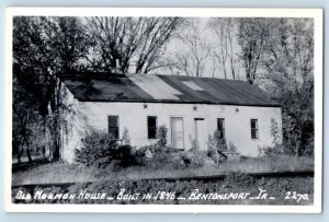 Bentonsport Iowa IA Postcard RPPC Photo Old Mormon House Built 1846 Vintage