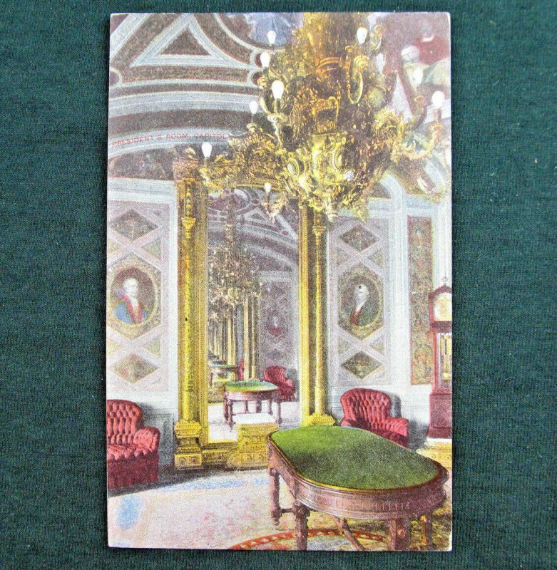 WASHINGTON DC ~ Presidents Room in U.S. Capitol Building Vintage Postcard