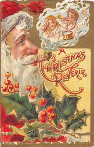 E46/ Santa Claus Merry Christmas Holiday Postcard c1910 Pipe Dream Fantasy 14