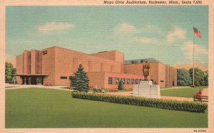 Vintage Postcard 1940's Mayo Civic Auditorium Rochester Minnesota Geo W. Russell