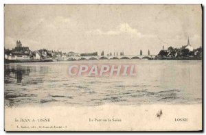 Old Postcard St Jean de Losne The Bridge on the Saone