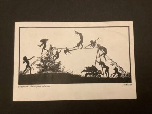 Germany Silhouette Style Children Playing   Scene 1927  Postcard R40978 