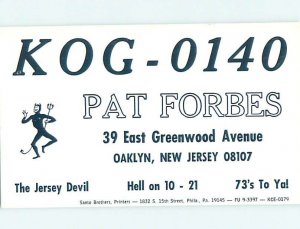 Pre-1980 RADIO CARD - Oaklyn - Near Moorestown & Deptford & Voorhees NJ AH0734