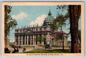 St James Cathedral, Montreal, Quebec, Vintage PECO Postcard