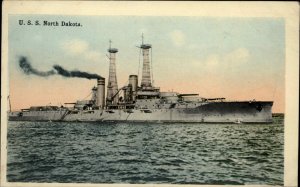 BATTLESHIP USS North Dakota c1910 Postcard