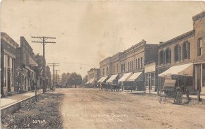 J36/ Burr Oak Michigan RPPC Postcard c1910 Third Street Stores Wagon 149