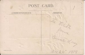 Santa Claus under Mistletoe, Christmas, Xmas Tree, 1919 Embossed