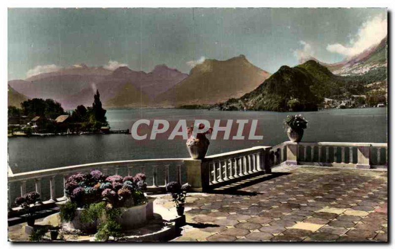 Old Postcard Lake D & # 39Annecy across Talloires Duingt