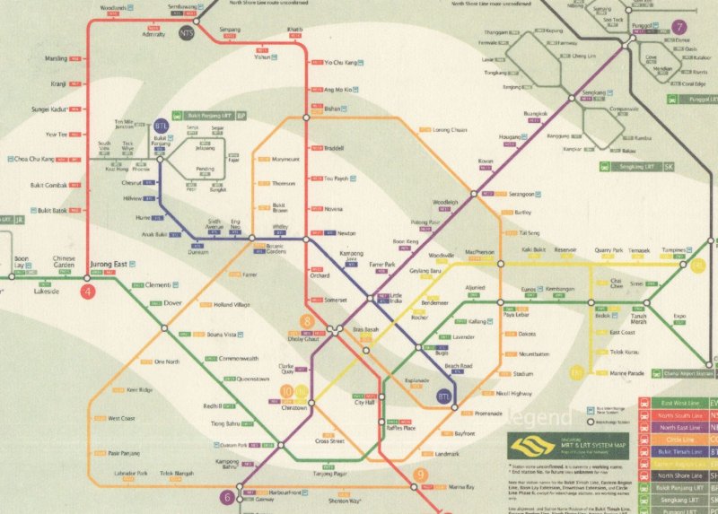 Singapore Train Map Underground Subway Postcard