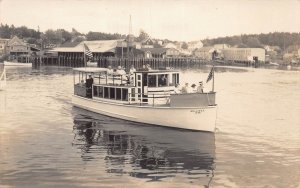 J76/ Boothbay Harbor Maine RPPC Postcard c1920s Nellie G Tour Boat 249