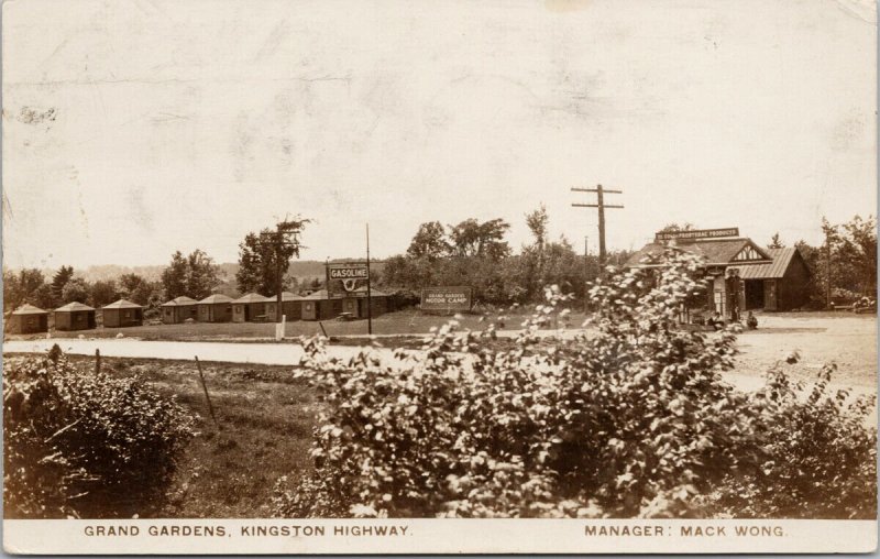 Grand Gardens Motor Camp Kingston Highway Ontario ON c1930 RPPC Postcard F12