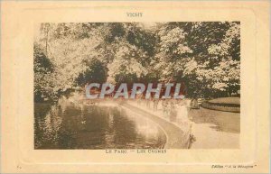 Old Postcard Vichy Park Swans