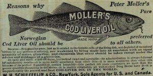 Vintage Victorian Print Ad Peter Moller's Cod Liver Oil W.H Schieffelin & Co F61